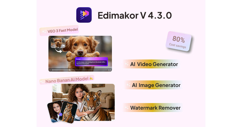 Edimakor V4.3.0 Unveils AI Video and Enhanced Image Creation with Veo 3 & Nano Banana