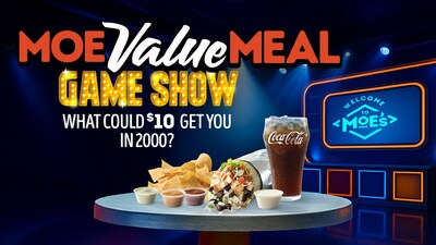 Through Sunday, Oct. 5, Moe's fans across the country can play the Moe Value Meal Game Show for their chance to win! One grand prize winner will win Moe Value Meals On Us for a Year and 1,000 players will win one Moe Value Meal On Us. (PRNewsfoto/Moe's Southwest Grill)