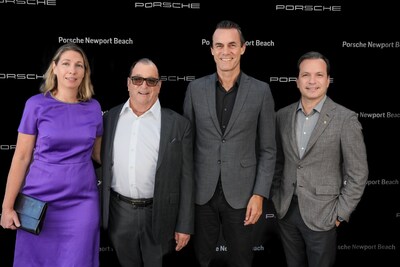 Group Image L to R: Meike Ludewig – Vice President Area West, Porsche Cars North America; Tim Tauber – General Manager, Porsche Newport Beach; Timo Resch - President and CEO Porsche Cars North America; John Cappella – COO Porsche Cars North America