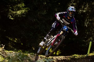 Monster Energy's Amaury Pierron Rides to First Place at 2025 UCI Downhill Mountain Bike World Cup in Lenzerheide