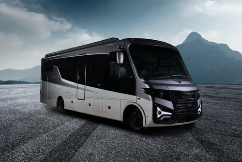 The Embark, manufactured by Entegra Coach, is the world’s first range extended electric Class A motorhome. (PRNewsfoto/THOR Industries)