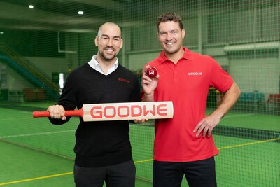 Dean Williamson, Country Manager for GoodWe Australia (Left) with Australian Cricketer and GoodWe Ambassador, Alex Carey (Right)