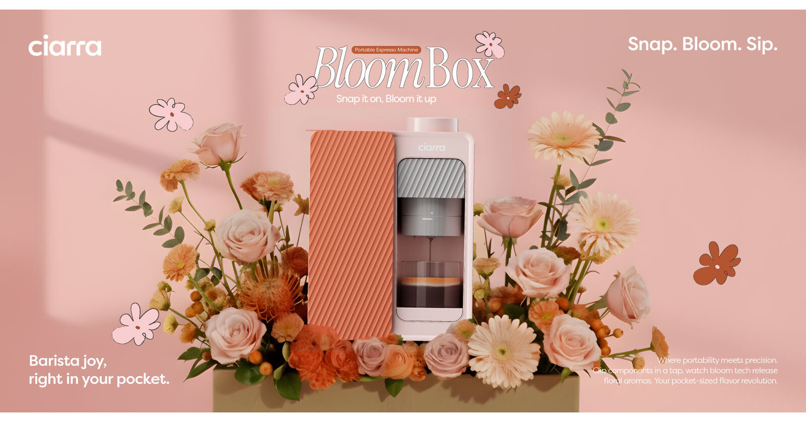 Ciarra Launches BloomBox: A Portable Espresso Machine for Barista-Quality Coffee Anywhere