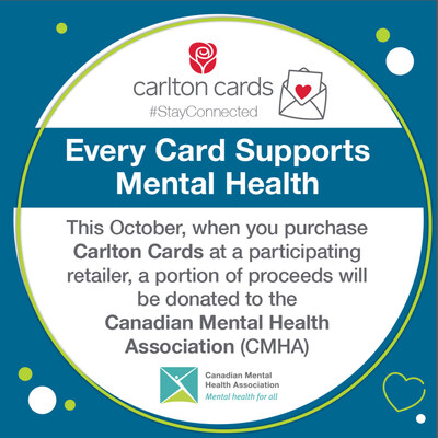 Raising awareness of the importance of human connection to mental well-being. Carlton Cards supports CMHA National. (CNW Group/Carlton Cards Ltd.)