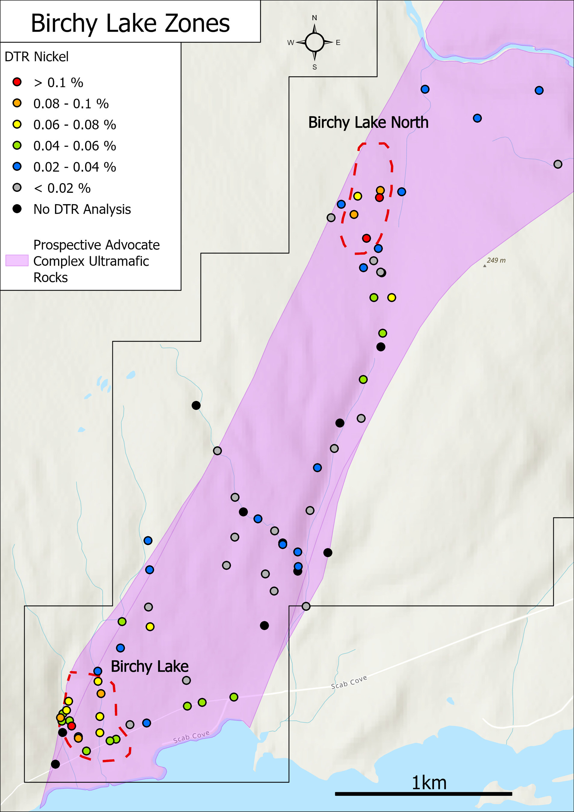 Figure 3 – DTR nickel results from the Birchy Lake and Birchy Lake North zones (CNW Group/FPX Nickel Corp.)