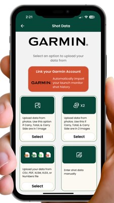 Users can seamlessly import their practice data from Garmin launch monitors into Noonan by linking their Garmin account.