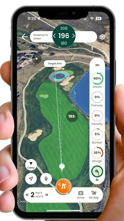 Noonan's Scattershot AI delivers personalized club and aim recommendations, calculated to give each player the highest odds of success using their launch monitor data.