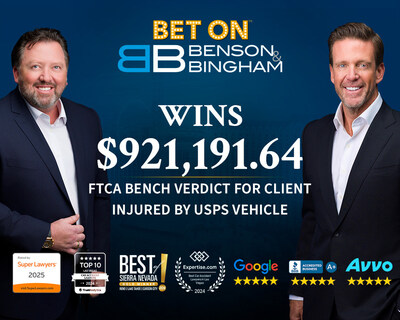 Benson &amp; Bingham Wins $921,191.64 FTCA Bench Verdict for Client Injured by USPS Vehicle