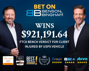 Benson &amp; Bingham Wins $921,191.64 FTCA Bench Verdict for Client Injured by USPS Vehicle