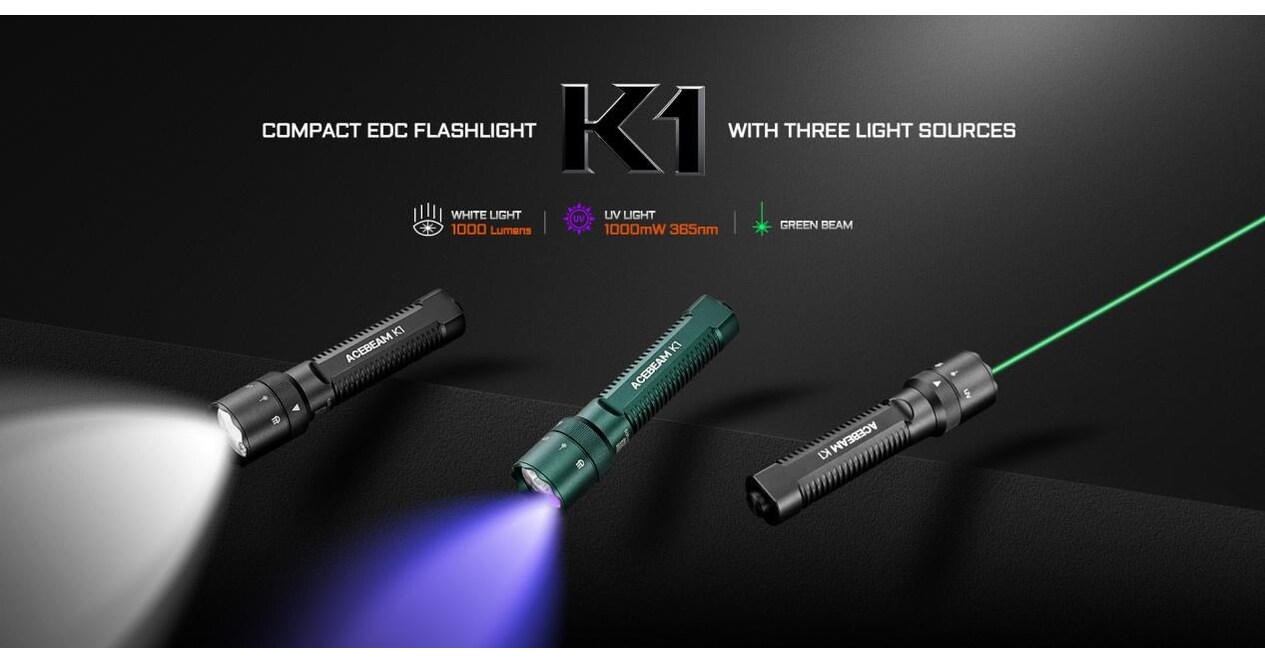 ACEBEAM Unveils K1 EDC Flashlight with Three Light Sources