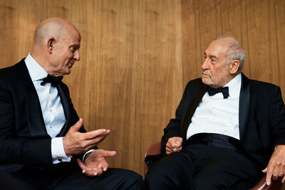 Daniel Weitmann in discussion with Professor Joseph Stiglitz ahead of the evening programme at The Dolder Grand, Zurich.Photo: Magnus Maarding