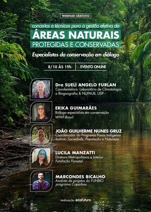Instituto Ecofuturo promove Webinar sobre gestão de áreas naturais com especialistas de referência