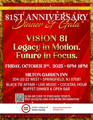 Urban League Of Union County to Host Annual Gala: Vision 81: Legacy in Motion. Future in Focus.