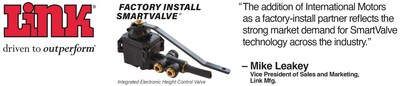 With International Motors joining the factory-install program, Link now offers SmartValve through multiple channels to serve the entire Class 8 truck market.