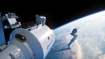 Artist's rendering of Starlab space station in orbit above Earth