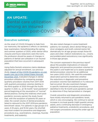 Dental care utilization among an insured population post-COVID-19