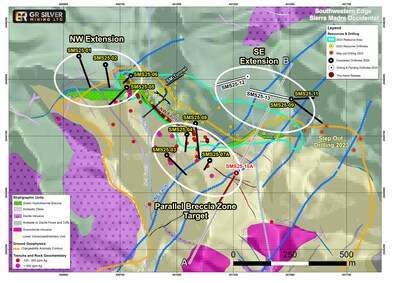 Figure 2 Geological Map San Marcial Area – Parallel Breccia Target (CNW Group/GR Silver Mining Ltd.)