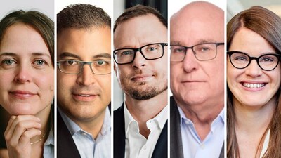 The Canadian Journalism Foundation welcomes Jeanette Ageson, Charlie Angelakos, Boyd Erman, Richard Gray and Florence Turpault-Desroches to the Board of Directors. (CNW Group/The Canadian Journalism Foundation)