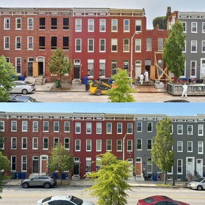 Restoration of 800 East Chase, part of Baltimore’s ongoing revitalization efforts. (Credit: ReBUILD Metro)