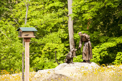 The Natural/Green Burial Section at Maryrest Cemetery in Mahwah, NJ features a statue of St. Francis of Assisi, known for his love of nature. The wildflowers and naturally occurring flora create a peaceful and serene setting for our Catholic families who prefer an eco-friendly memorial or for those who may want an alternative to cremation. Also, a beautiful two rustic Amish gazebos, suitable for committal services, overlook the entire section. The Natural/Green Burial Section at Maryrest Cemetery in Mahwah, NJ features a statue of St. Francis of Assisi, known for his love of nature. The wildflowers and naturally occurring flora create a peaceful and serene setting for our Catholic families who prefer an eco-friendly memorial or for those who may want an alternative to cremation. Also, a beautiful two rustic Amish gazebos, suitable for committal services, overlook the entire section.