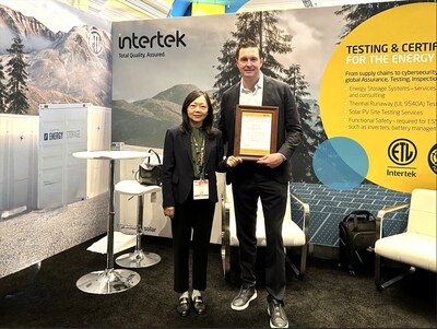 Ms. Joan Li, Vice President of Intertek Greater China (left) and Mr. Charles Conwell, CEO of Novele (right) witnessed the certification ceremony