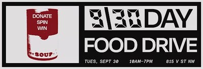 9:30 Club will host a food drive and raffle on 9/30 Day, September 30, 2025, from 10 a.m. to 7 p.m.