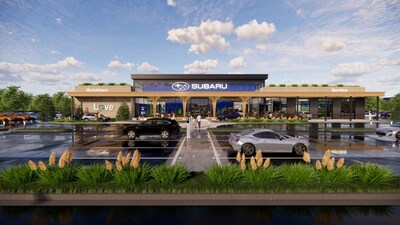 The new Subaru Connection Hub concept reimagines the automotive retail experience, transforming dealerships into immersive, hospitality-driven spaces that strengthen customer relationships and community connections while embodying the Subaru Love Promise®. The exterior architectural language draws inspiration from parks, pavilions, and great plazas to create a new expression that welcomes everyone into the showroom.