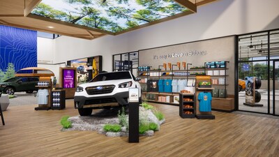 Inside, the new Subaru Connection Hub concept showcases vehicles paired with curated merchandising tools, gear, and accessories to build emotional connections, add context, and spark imagination. Spaces will also include digital screens with “in the wild” content, scalable vertical displays, and consultation tables to encourage connection.