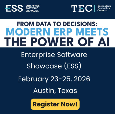 Join TEC at the 2026 Enterprise Software Showcase, Feb 23–25 in Austin, TX, to explore how modern ERP and AI turn data into smarter business decisions.