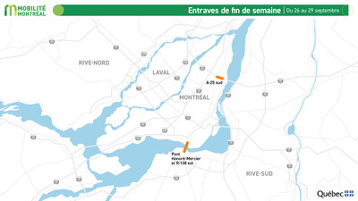 Planifier ses déplacements sur le réseau autoroutier : entraves majeures durant la fin de semaine du 26 au 29 septembre