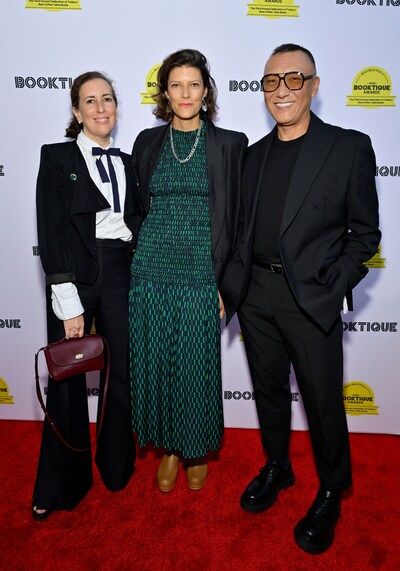 (L-R) Cohosts Clare Vivier, Lawren Howell, and Joe Zee celebrated the 2025 Booktique Awards at Chateau Marmont on September 18, 2025 in Los Angeles, California. (Photo by John Sciulli/Getty Images for Booktique)