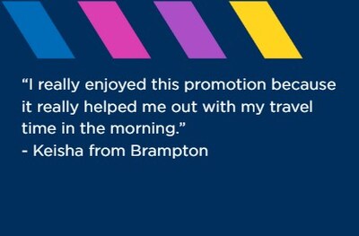 Testimonial from a customer who enrolled in a 407 ETR driving offer. (CNW Group/407 ETR Concession Company Limited)