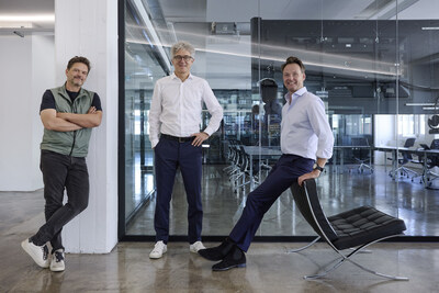 Daniel Neuhaus, former Open Systems CEO; Daniel Gerber, Chairman of the Board; Dennis Monner, New CEO