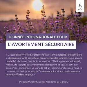 À l'occasion de la Journée internationale pour l'avortement sécuritaire, la SOGC appelle à la protection des droits sexuels et reproductifs au Canada