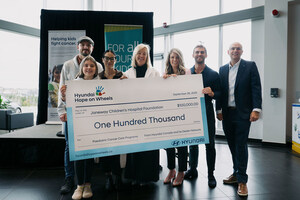 L'espoir sur roues de Hyundai a fait un don de 150 000 $ à la fondation Janeway Children's Hospital Foundation de St. John's afin de venir en aide aux enfants atteints de cancer