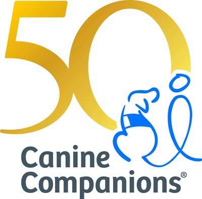 Logo commemorating 50 years of Canine Companions.