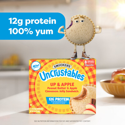 Uncrustables® Up & Apple Sandwiches pack 12g of protein and more fiber!