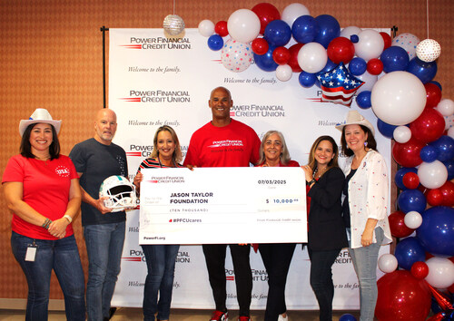 Hall of Famer Jason Taylor and the PFCU Senior Leadership Team