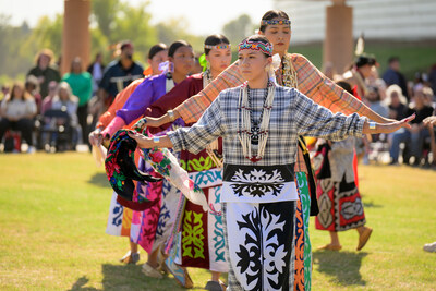 Tribal members performing at the 2024 Indigenous People's Day event. Photo by Circle House Media.
