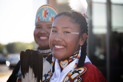 Tribal members attending 2024 Indigenous People's Day event. 
Photo by Circle House Media.