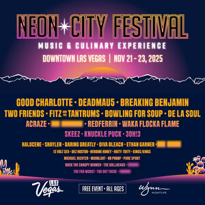 GOOD CHARLOTTE, DEADMAU5, BREAKING BENJAMIN, TWO FRIENDS, FITZ AND THE TANTRUMS, BOWLING FOR SOUP AND DE LA SOUL TO HEADLINE NEON CITY FESTIVAL, NOVEMBER 21-23