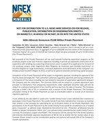 NGEx Minerals Announces C$100 Million Private Placement (CNW Group/NGEx Minerals Ltd.)