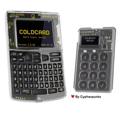 COLDCARD Q & Mk4 Bitcoin hardware wallet devices (CNW Group/Coinkite)