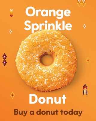 Tim Hortons Orange Sprinkle Donut is back TODAY with 100% of proceeds donated to Indigenous organizations (CNW Group/Tim Hortons Advertising and Promo Fund (Canada) Inc.)