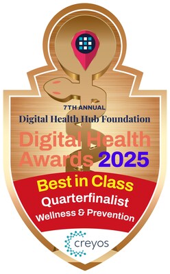 Creyos is a quarterfinalist in the Best in Class, Wellness and Prevention category at the 2025 Digital Health Awards.