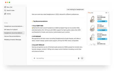PayPal Honey being used in AI conversation