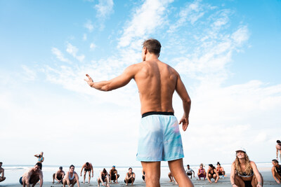 SurfYogaBeer's Founder, Mantas Zvinas, leads a group of adventurers at Playa Maderas in Nicaragua.