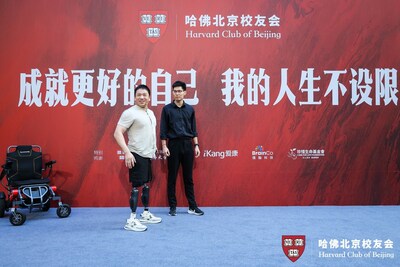 Quan standing up with a BrainCo intelligent prosthetic