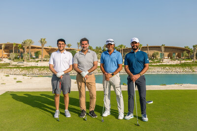 RSG Group CEO John Pagano (middle right) prepares to play a round at Shura Links 