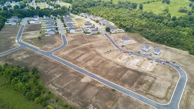 Aerial View of Meadow Creek Village by Century Communities | New Construction Homes in Locust, NC